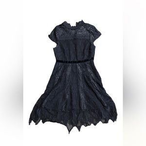 A foxiedot velvet and lace cocktail dress